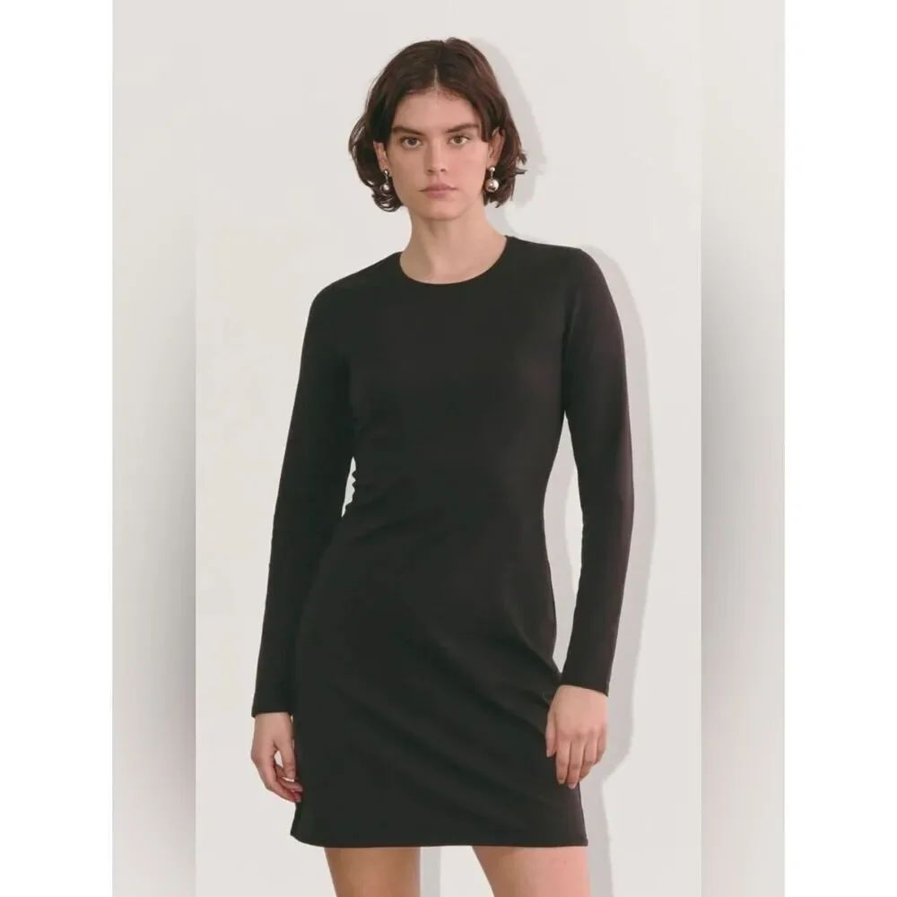 New Everlane THE FORM MINI DRESS in Black Size XL